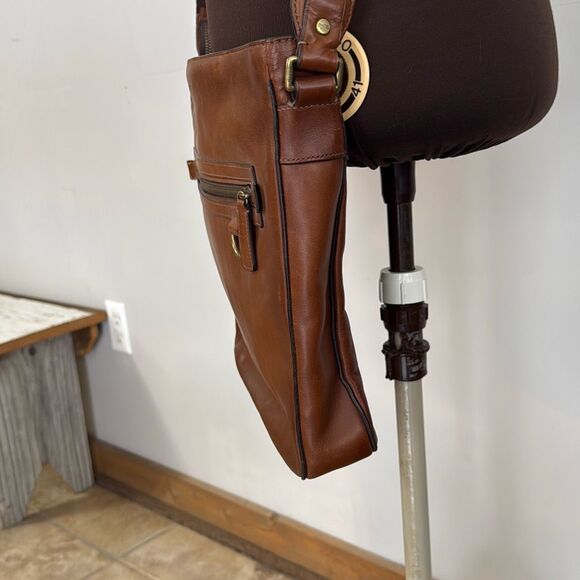 Coach Shoulder Bag Bleecker Legacy Leather Fawn Brown Crossbody Field messenger - Picture 4 of 10